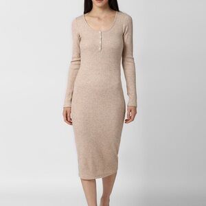 Forever 21 Women’s Ribbed Cream Body Con Midi Dress